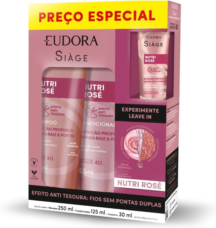 Eudora SIàge Promopack Nutri Rose Shampoo 250ml + Condicionador 125ml + Leave-in 30ml