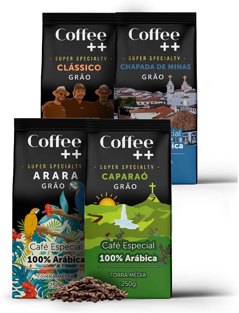 Kit 4 Pacotes Café Especial em Grãos Coffee Mais Variedades
