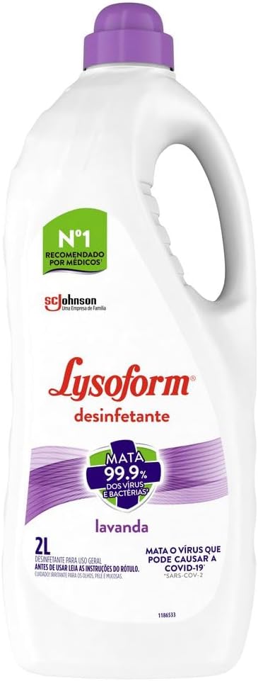 Lysoform Lavanda, Desinfetante Líquido, Limpeza Pesada e Eficiente, 2L