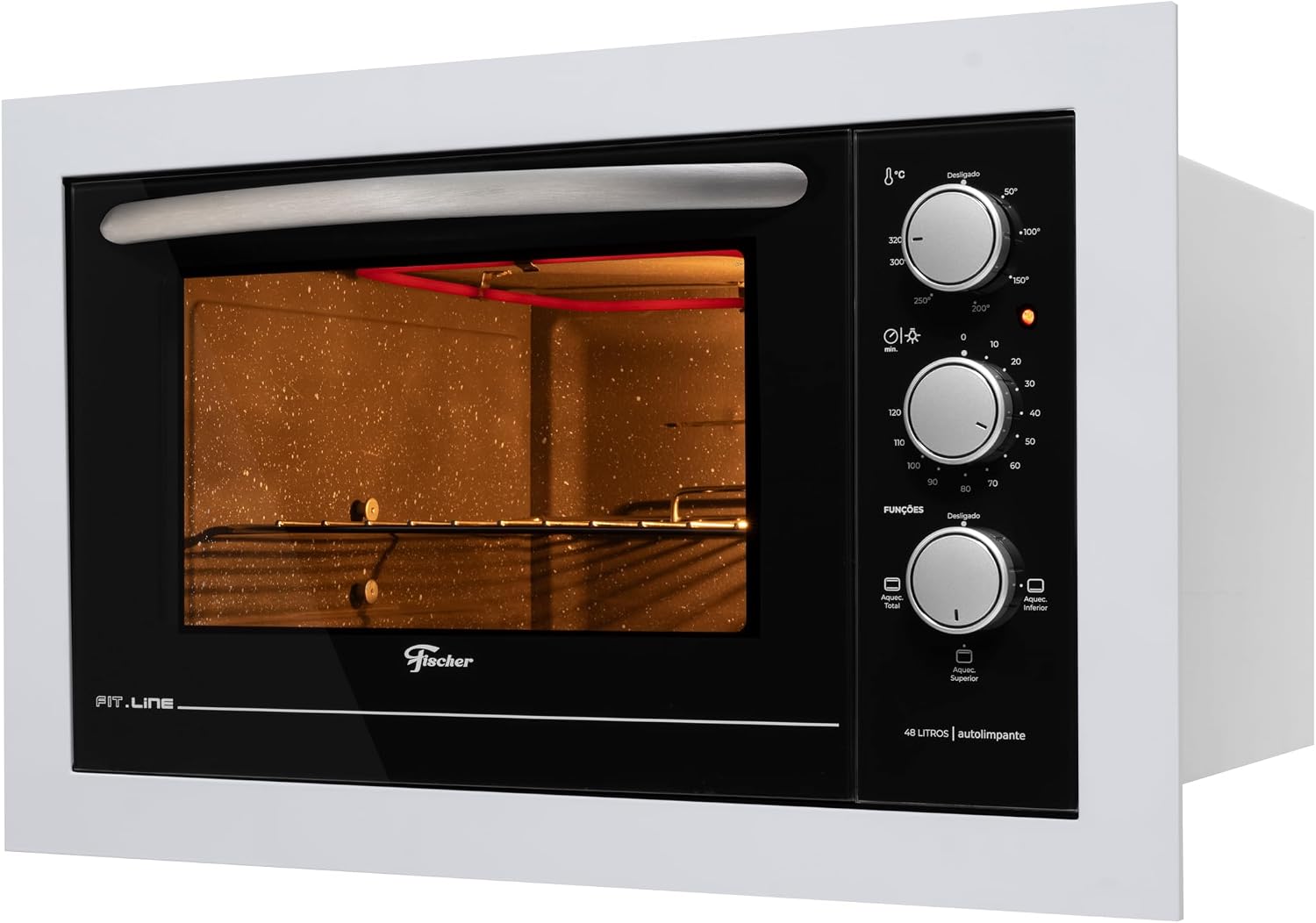 Fischer Forno Elétrico Embutir Fit Line 48L Branco 127V