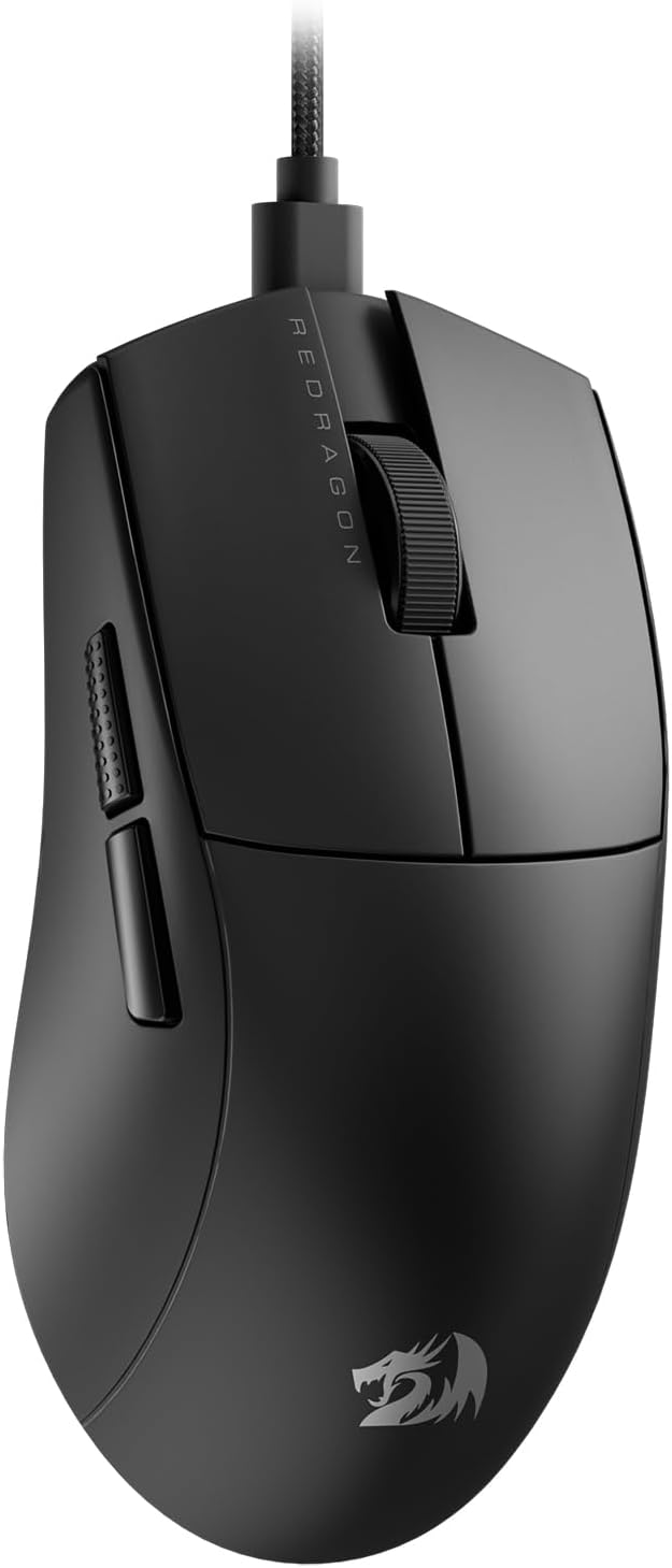🔥Mouse Gamer Redragon K1ng 1K Preto PAW3327 Cabo USB Tipo-C Removível 12400 DPI M724