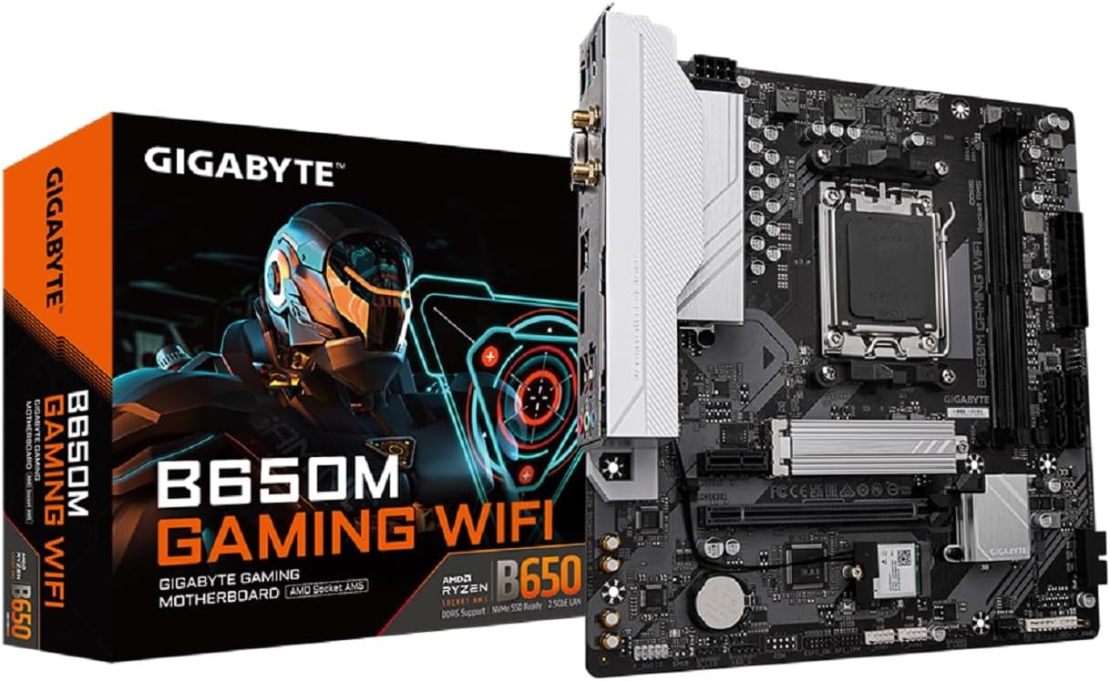 Gigabyte B650M GAMING WIFI Placa-Mãe Micro-ATX, Socket AM5, DDR5, para AMD Ryzen Série 700