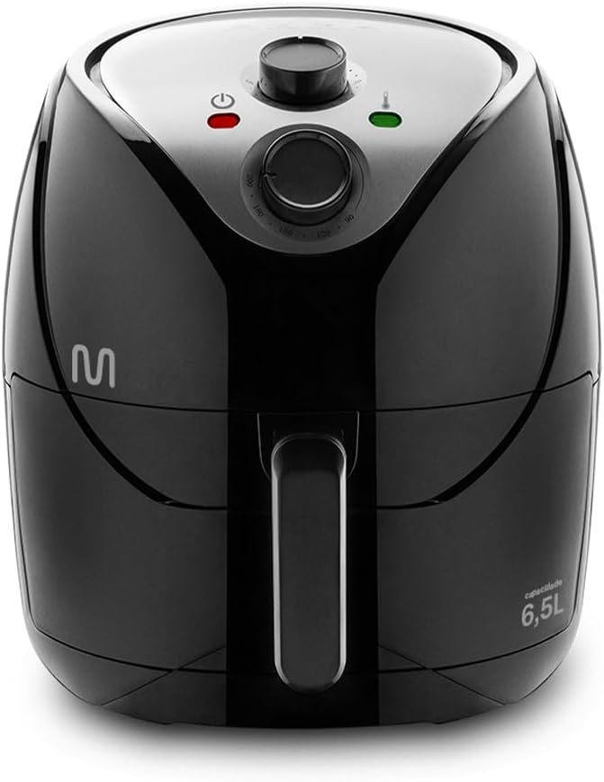 Fritadeira Elétrica sem óleo Air Fryer 6,5L 1700W 127V com Pegador de Alimento Preto Multi