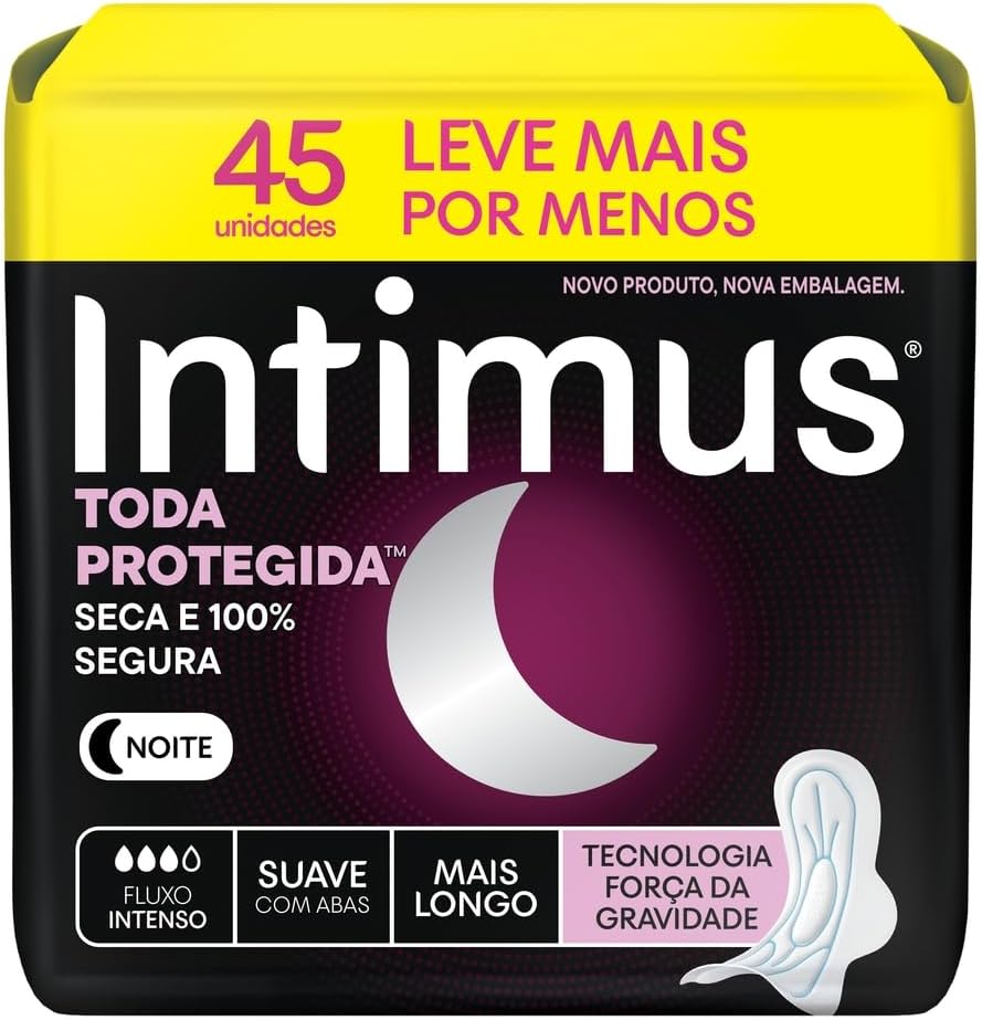 Absorvente Intimus Toda Protegida Noturno Suave Com abas 45 un