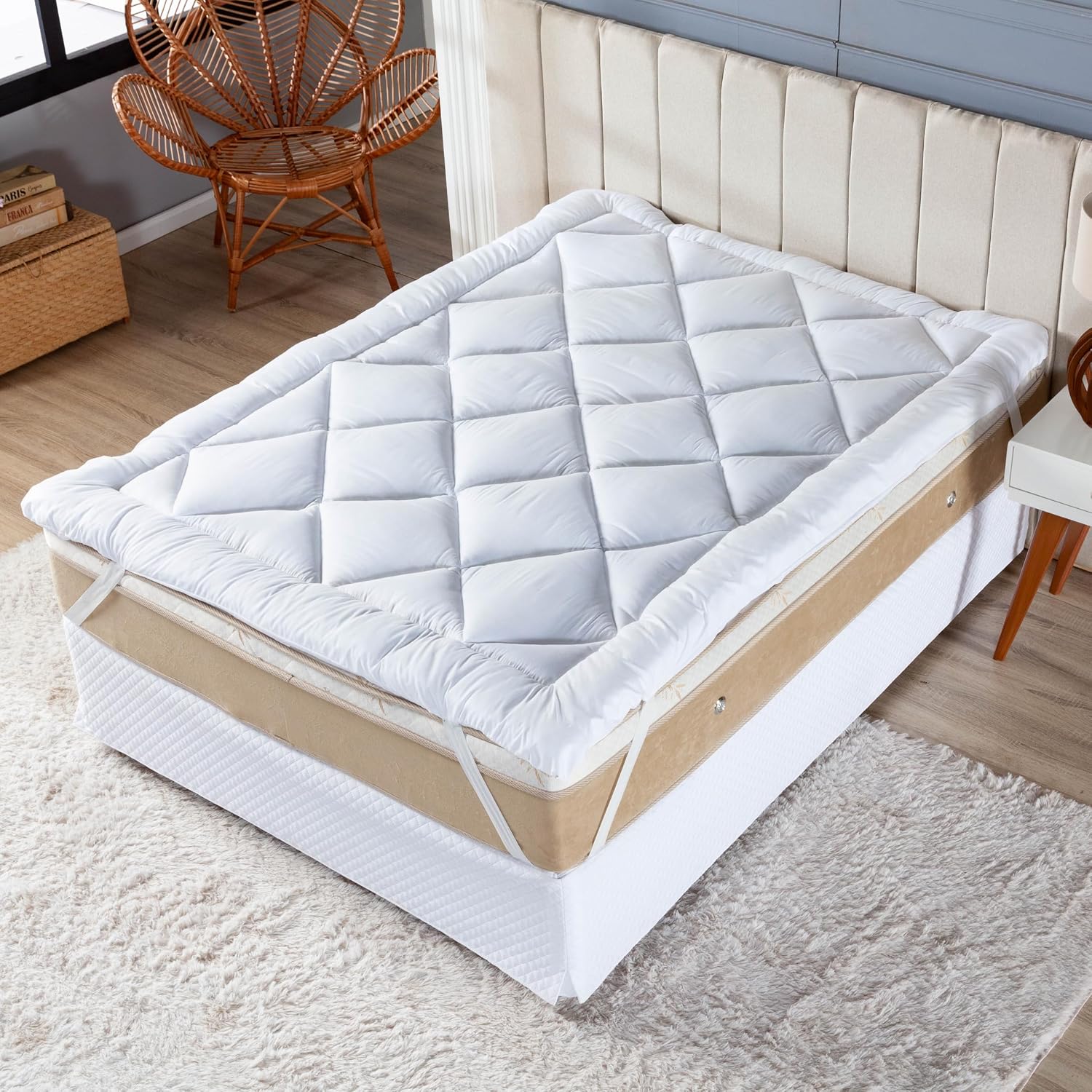 Pillow Top 400 Fios Toque de Plumas (Casal)
