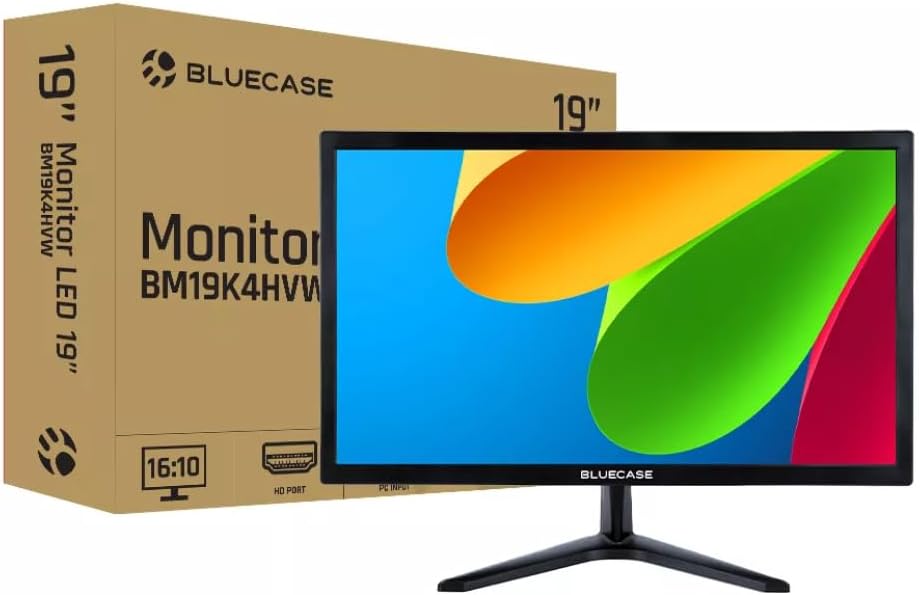 Monitor Bluecase, 19 Polegadas, HD 1440x900, LED, Design Slim, Ângulo de Visão Amplo, Core