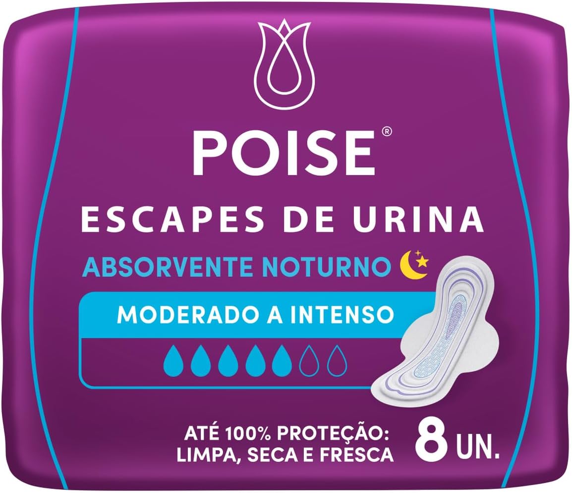 Absorvente para Escapes de Urina Poise Noturno Moderado 8un