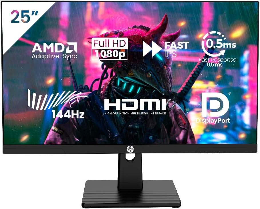 🔥Haiz Monitor Gamer 25'' 144hz 0.5ms 1920x1080 Adaptative Sync FHD HDMI/DP IPS VESA