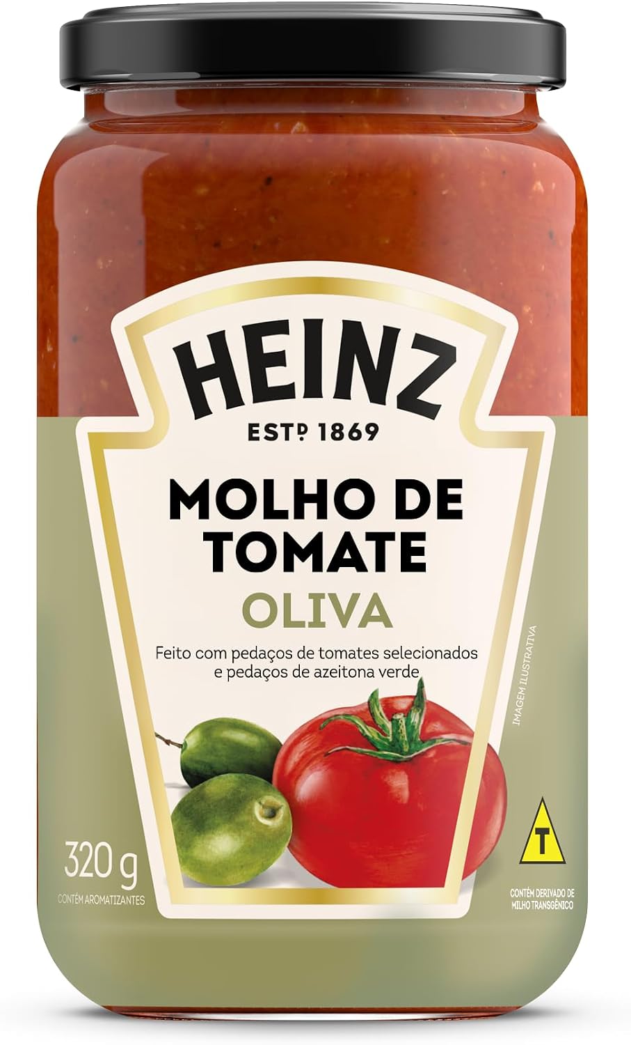 Heinz Molho de Tomate Rústico Oliva em vidro, 320G