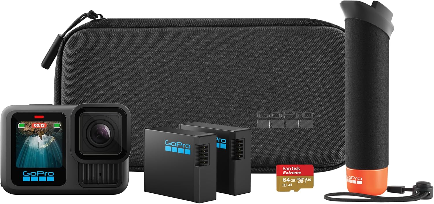 Câmera de Ação GoPro HERO13 Black, 5.3K60, 27MP, HyperSmooth 6.0, GPS, Wi-Fi 6, à Prova d'