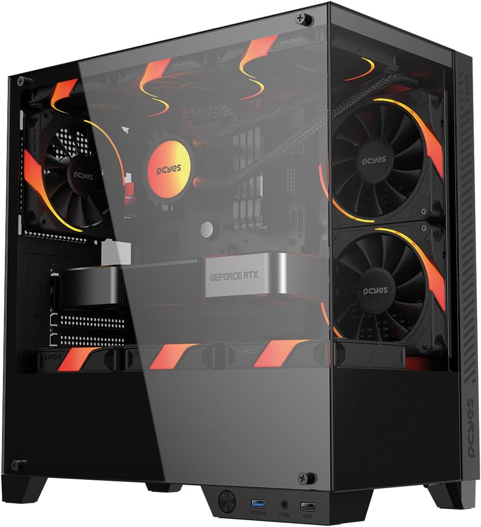 🔥 PCYES ForceField TWR Black Vulcan - GFFTWRBV: Gabinete Gamer Mid-tower com Vidro Temper