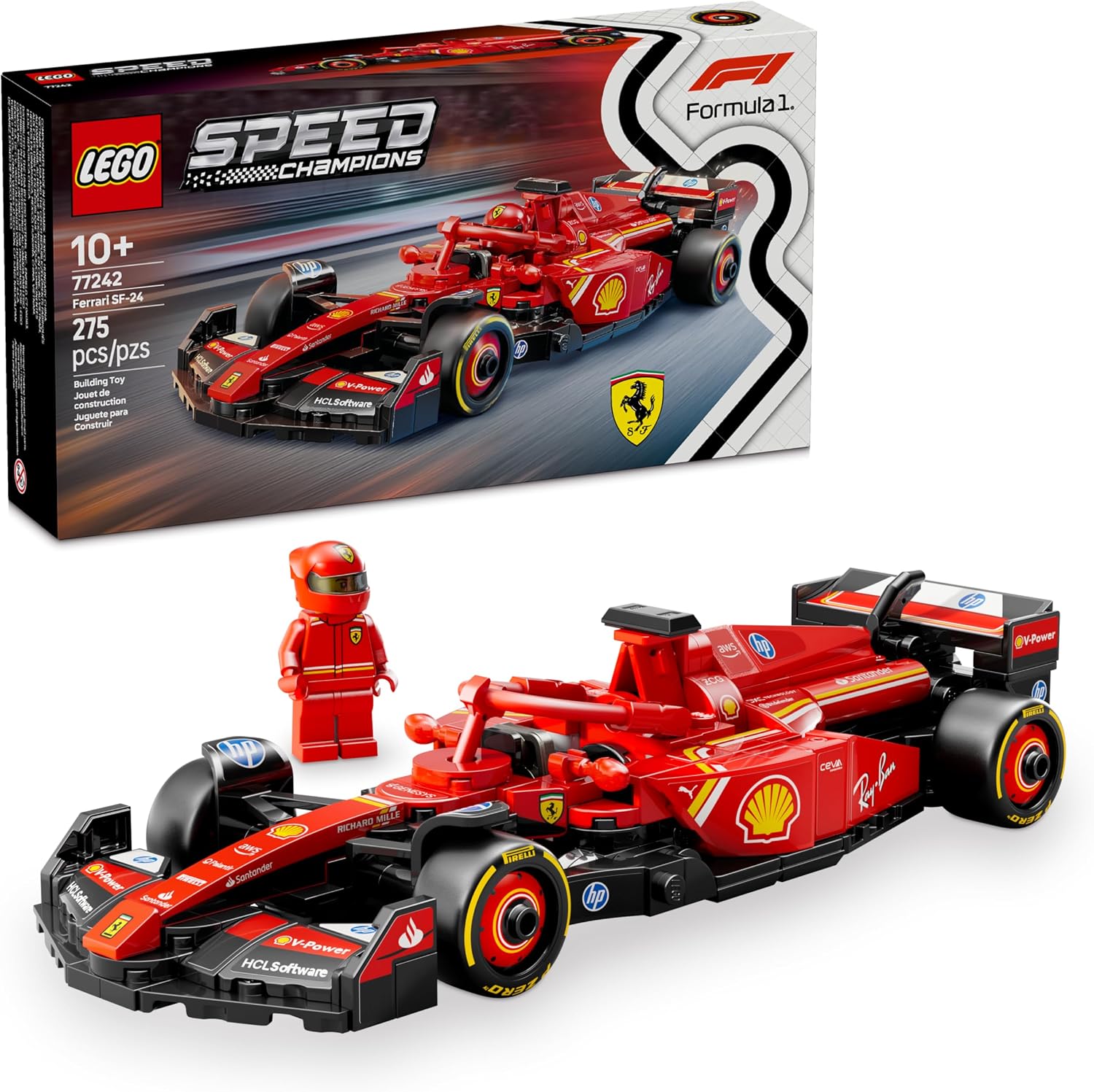 Lego Speed Champions Ferrari Sf24 F1 275 Peças