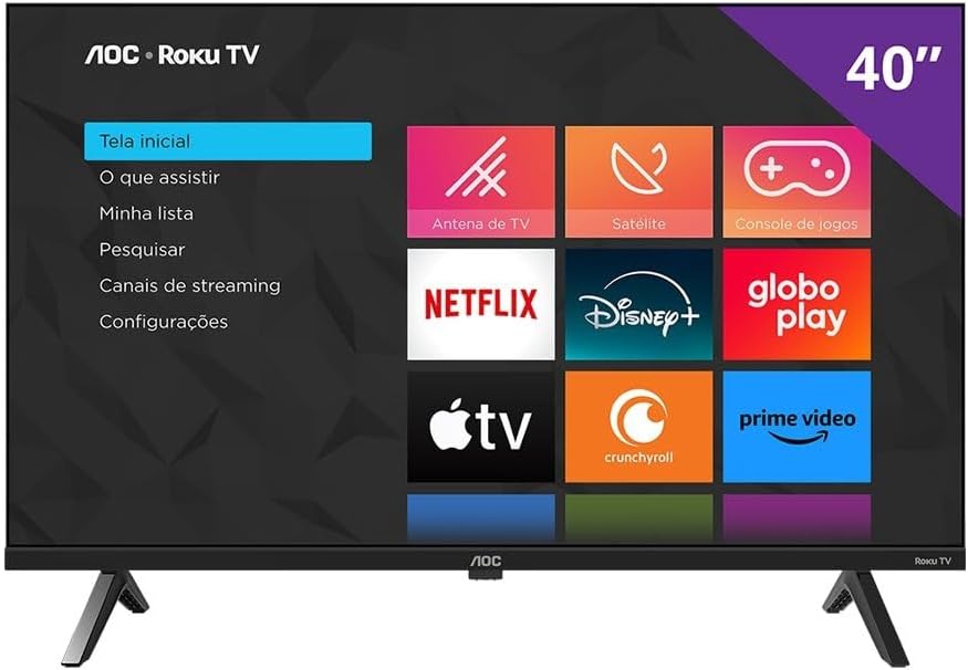 Smart TV AOC 40" 40S5045/78G Roku TV DLED Full HD