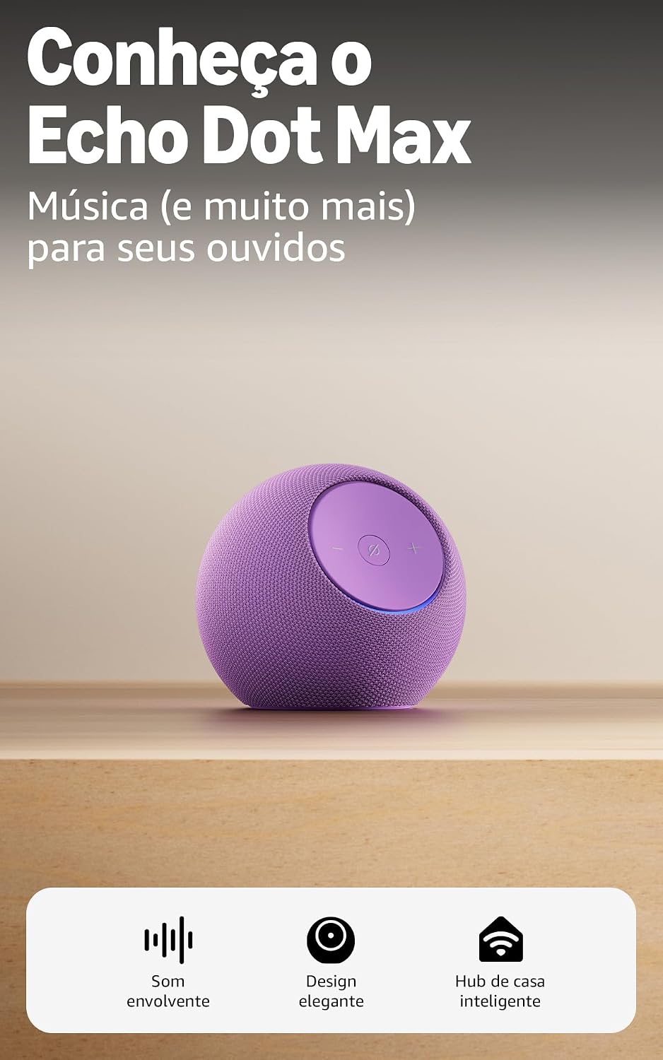 Amazon Echo Dot Max (Geração mais recente), smart speaker com Alexa, som envolvente e hub 