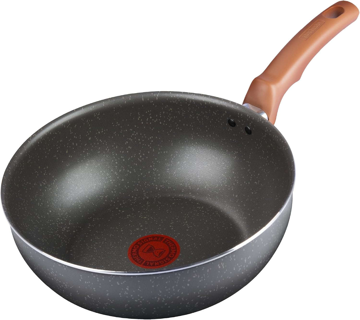 Frigideira Wok Rochedo Natural Stone 24cm, Cinza com Efeito Pedra, Antiaderente Minerium