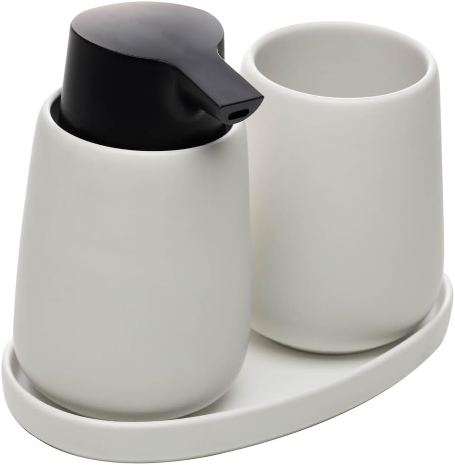 WOLFF - Conjunto 3 Peças para Banheiro de Cerâmica Oca Branco