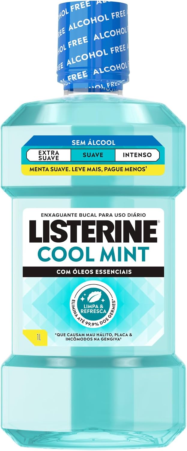 Listerine Enxaguante Bucal Cool Mint Sem Álcool, 1L