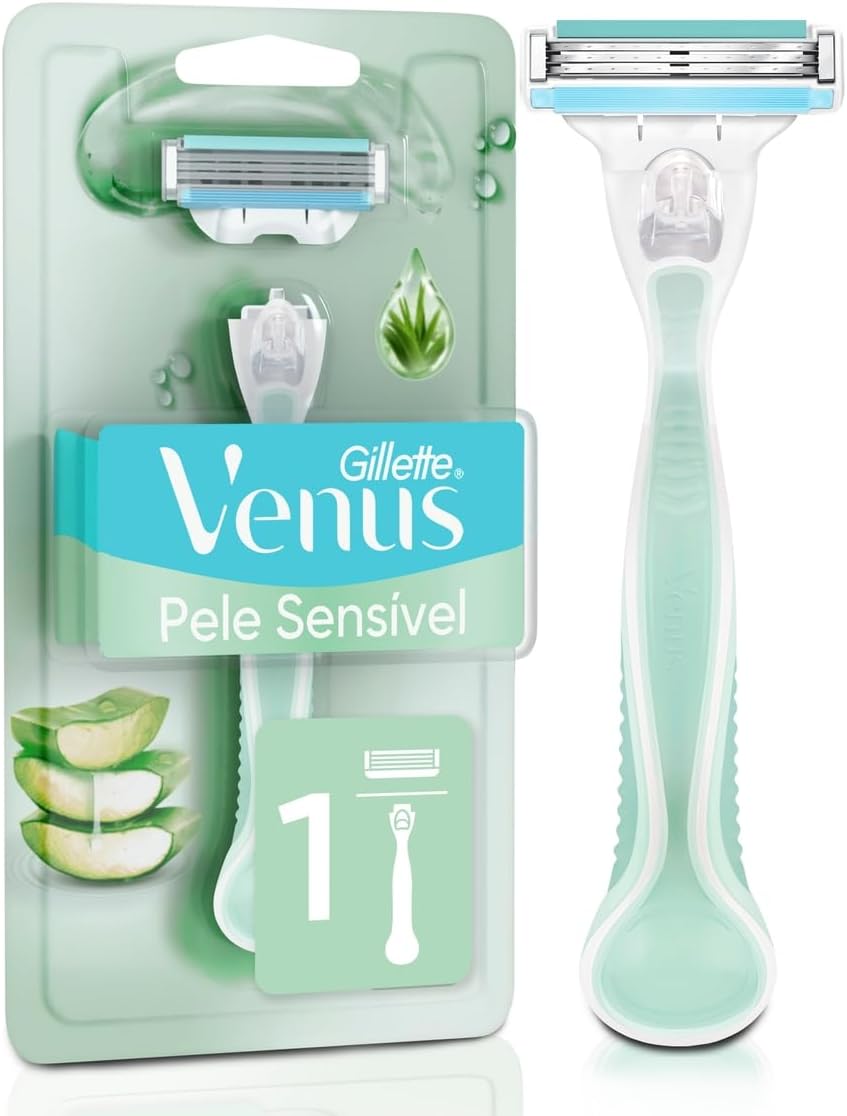 Gillette Venus Pele Sensível Aparelho de Depilar com Aloe Vera, 1 Unidade