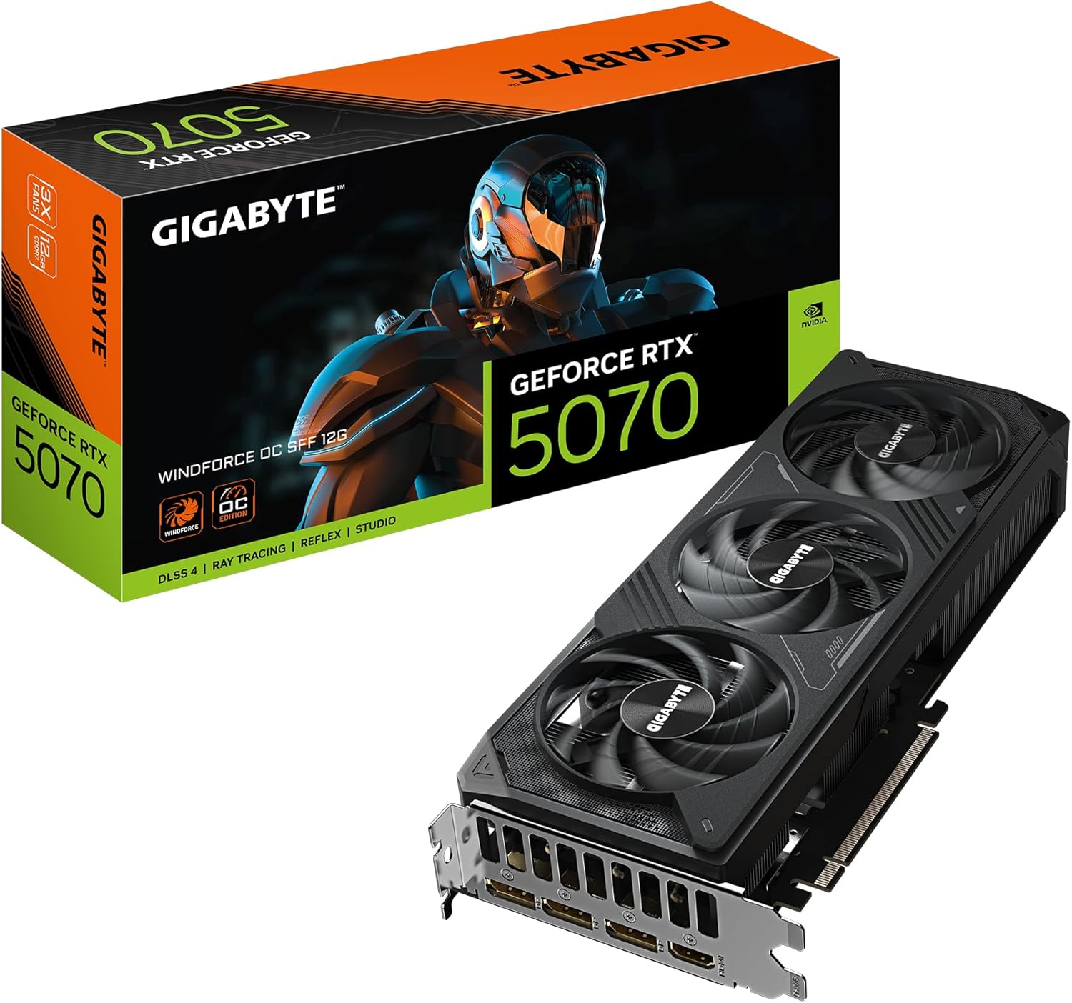 Placa de Vídeo Gigabyte GeForce RTX 5070 WindForce OC 12GB GDDR7 – Ray Tracing, DLSS 3, Re