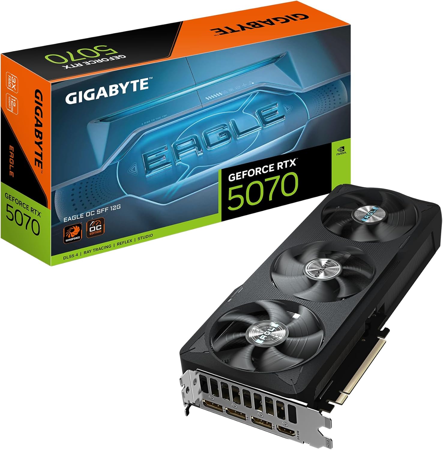 Gigabyte Placa gráfica GeForce RTX 5070 EAGLE OC SFF 12G - 12GB GDDR7, 192bit, PCI-E 5.0, 