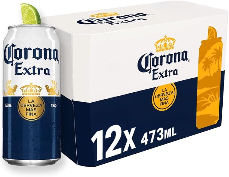 Cerveja Corona, Lata 473ml, Pack com 12 unidades