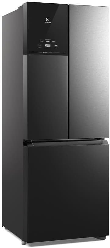 Geladeira Electrolux Frost Free Inverter 480L Efficient AutoSense 3 Portas Black Inox Look