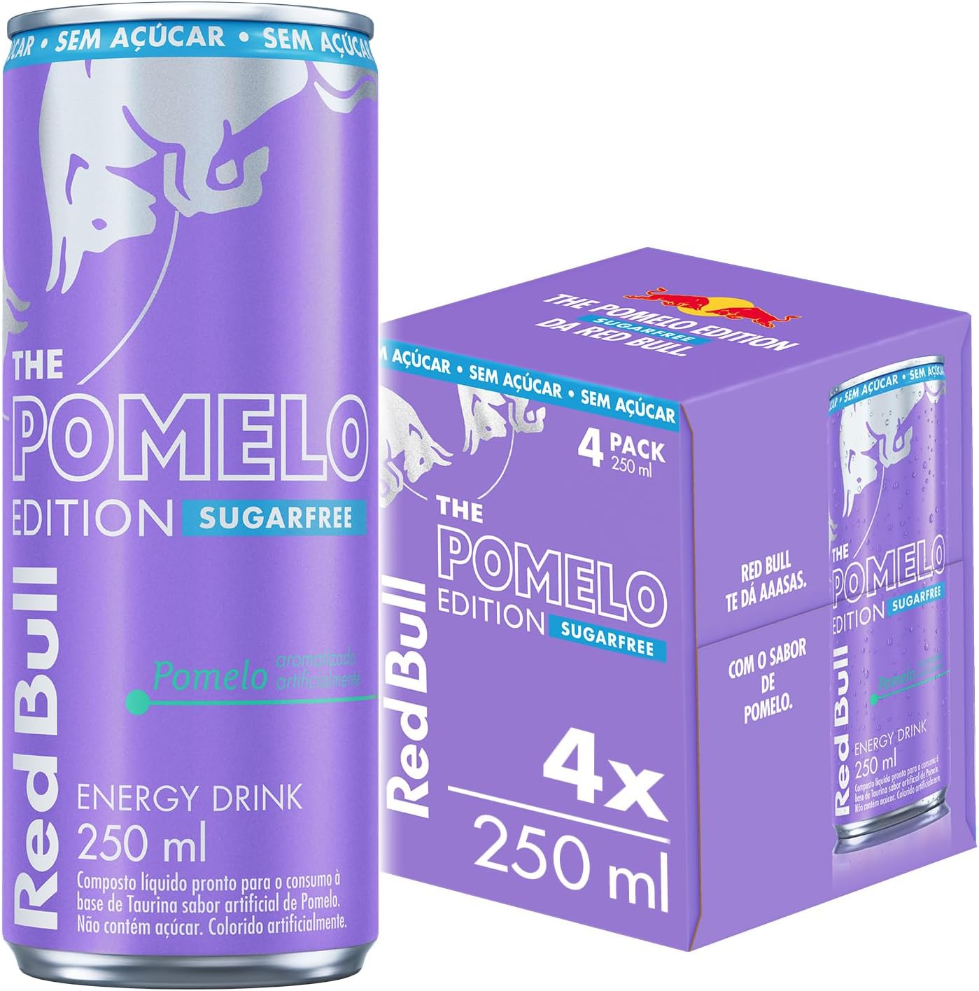 😱😱Red Bull Energético, Pomelo, Sem Açúcar, 250ml, 4 latas