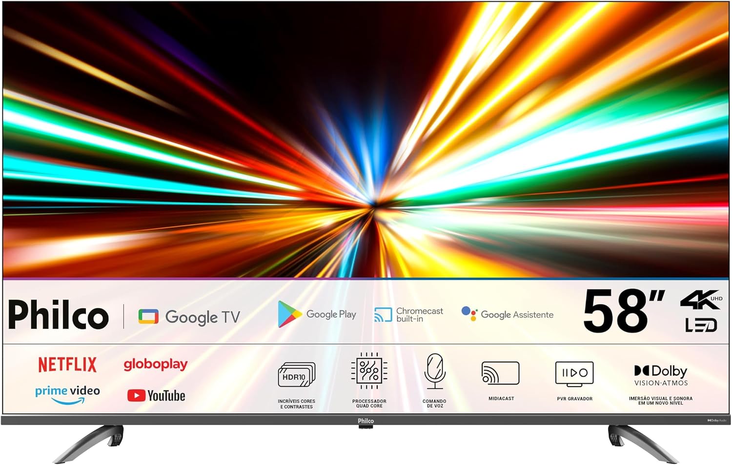 Smart TV 58" Philco LED 4K Google TV HDR10