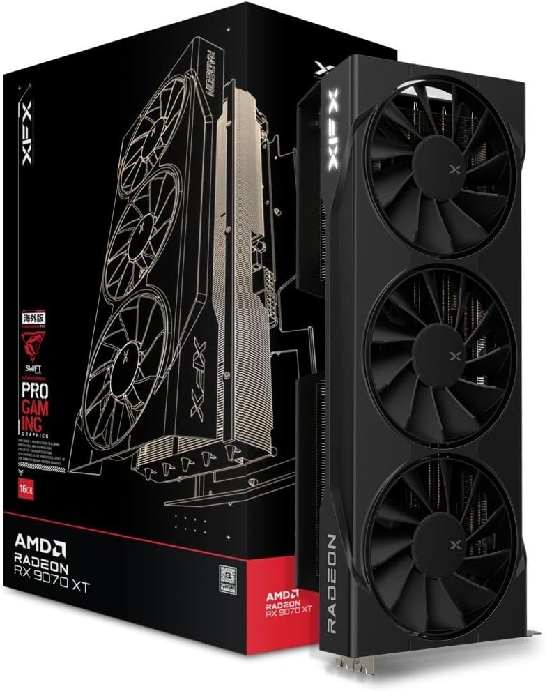 🔥 XFX Placa gráfica Swift AMD Radeon RX 9070 XT Triple Fan Gaming Edition 16GB GDDR6, pre