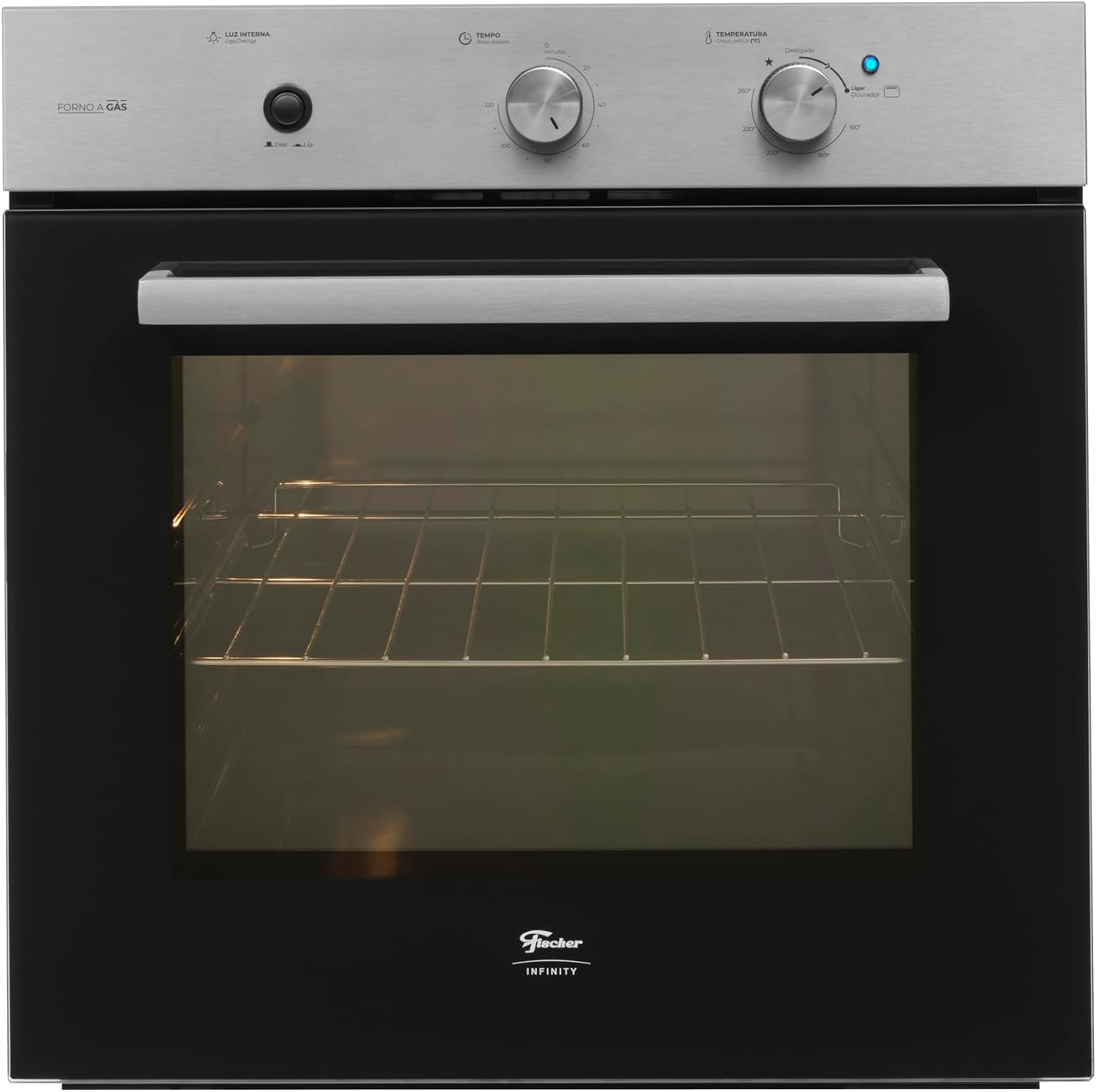 Fischer Forno a Gás Embutir Infinity 78L com Grill Inox 220V