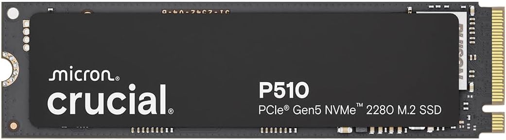 🔥 Crucial SSD NVMe P510 2TB Gen5, até 10.000 MB/s, SSD PCIe 5.0 M.2 2280, unidade de esta