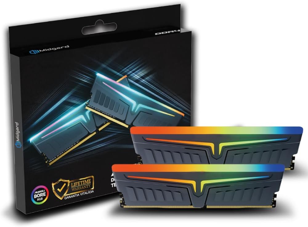 🔥 Memoria Midgard RGB 32GB (16GBX2) DDR4 DIMM 3200MHZ XMP 2.0 CL16 1,35V Dual Channel Des