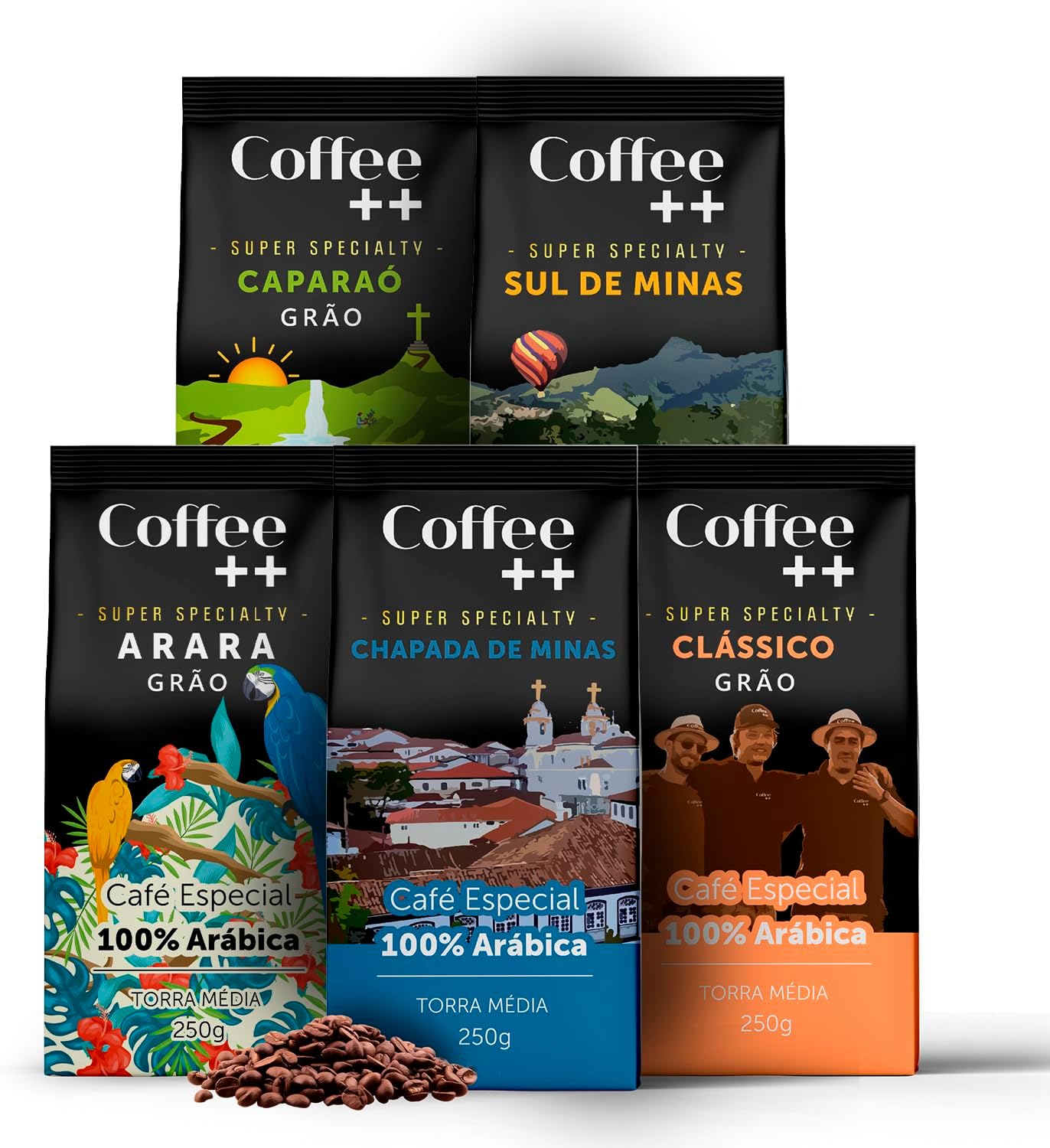 Kit 5 un. Coffee++ Café Especial Em Grãos