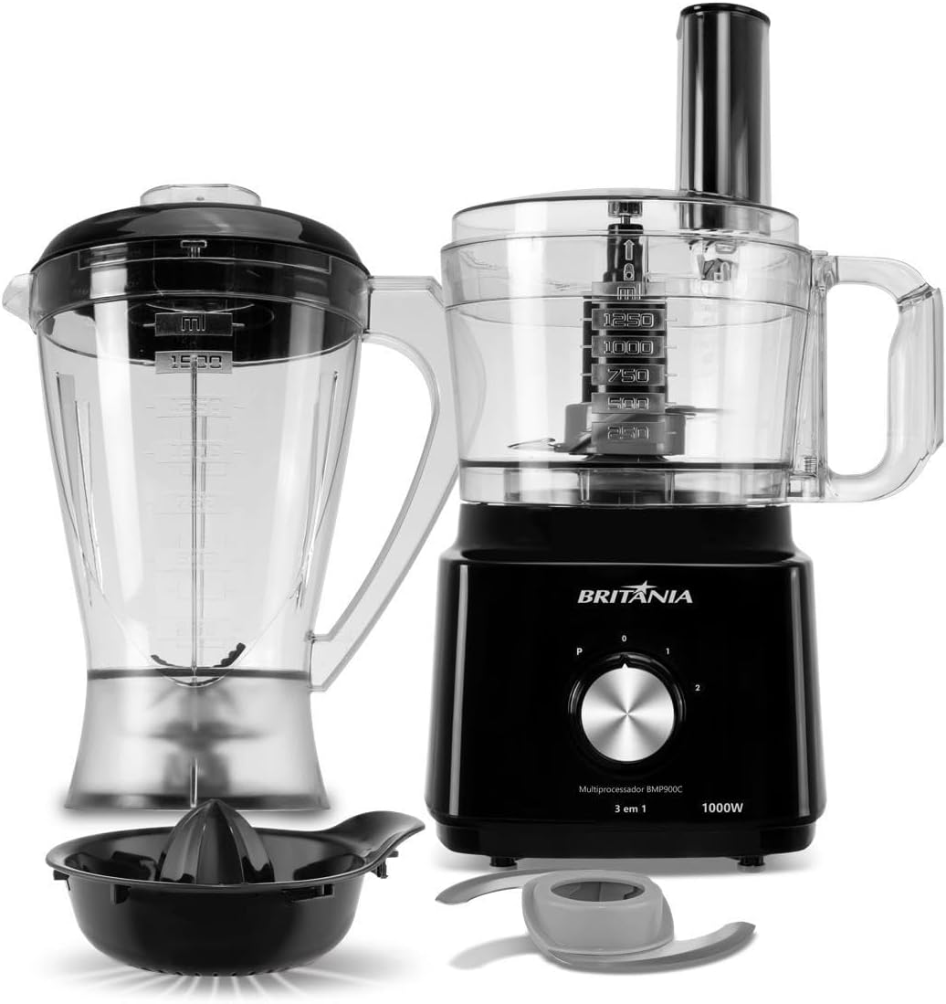 Britânia Multiprocessador 1000W 3 em 1 Lâminas Inox BMP900C 127W