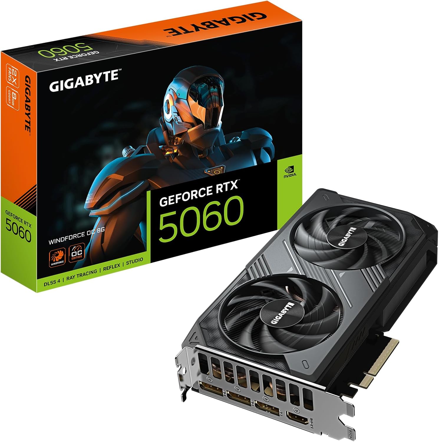 Gigabyte Placa gráfica GeForce RTX 5060 WINDFORCE OC 8G - 8GB GDDR7, 128bit, PCI-E 5.0, 25