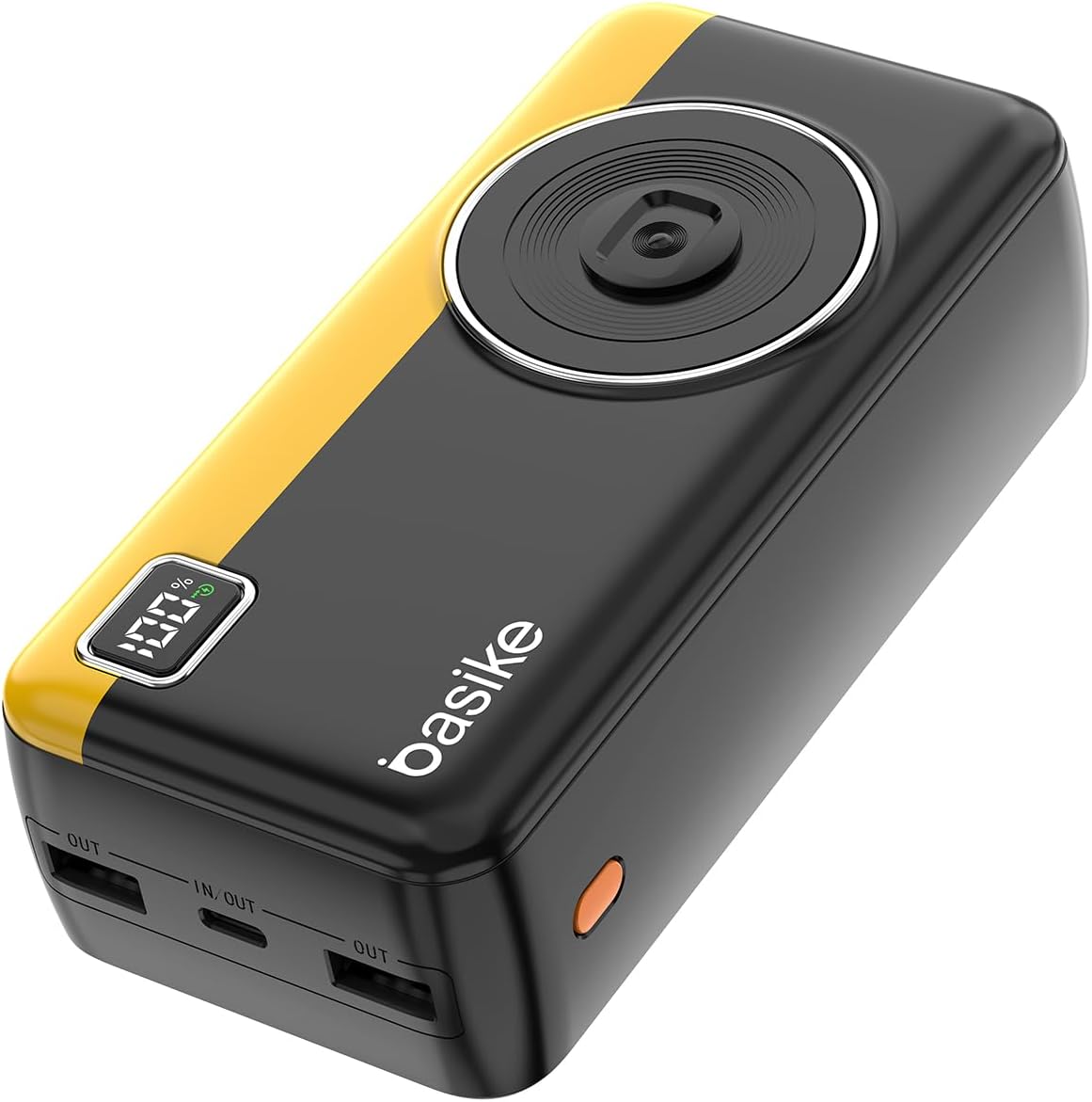 Power Bank 30000mAh, Basike Carregador Portátil com Cabo(Preto)