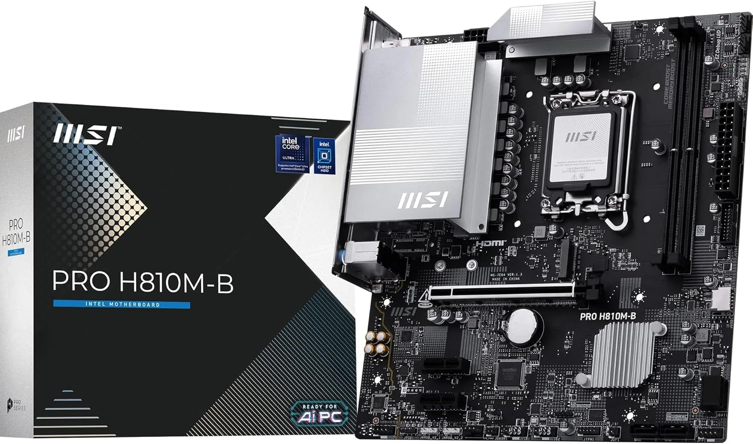 🔥MSI Placa-mãe PRO H810M-B, mATX - Suporta processadores Intel Core Ultra (Série 2), LGA 