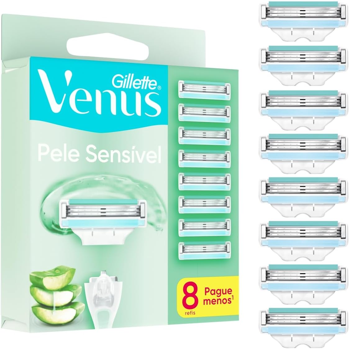 Gillette Venus Pele Sensível Carga para Aparelho de Depilar, 8 Unidades