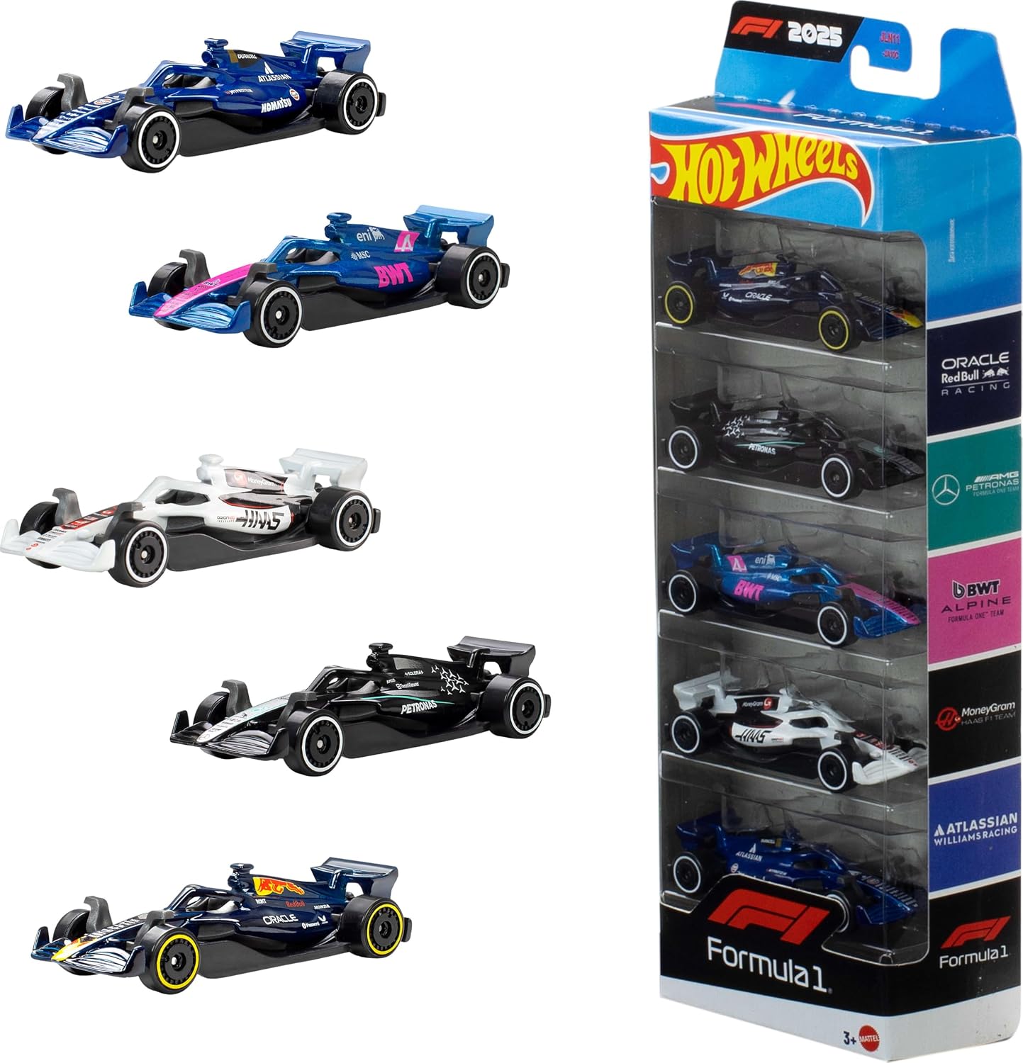 Kit Hot Wheels com 5 veículos metálicos temáticos surtidos de 7 cm