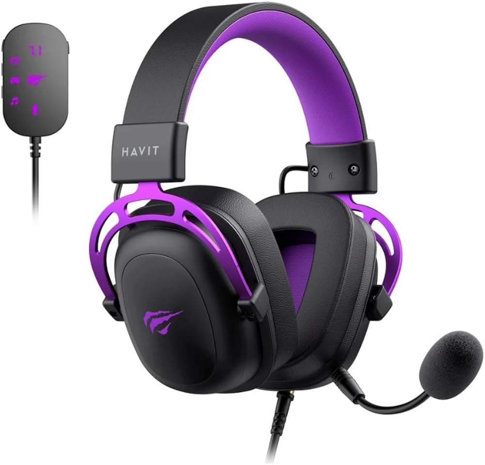 Headset Gamer Havit Gamenote H2002C + U Adaptador USB 7.1, P3, Adaptador P2 para PC, Micro