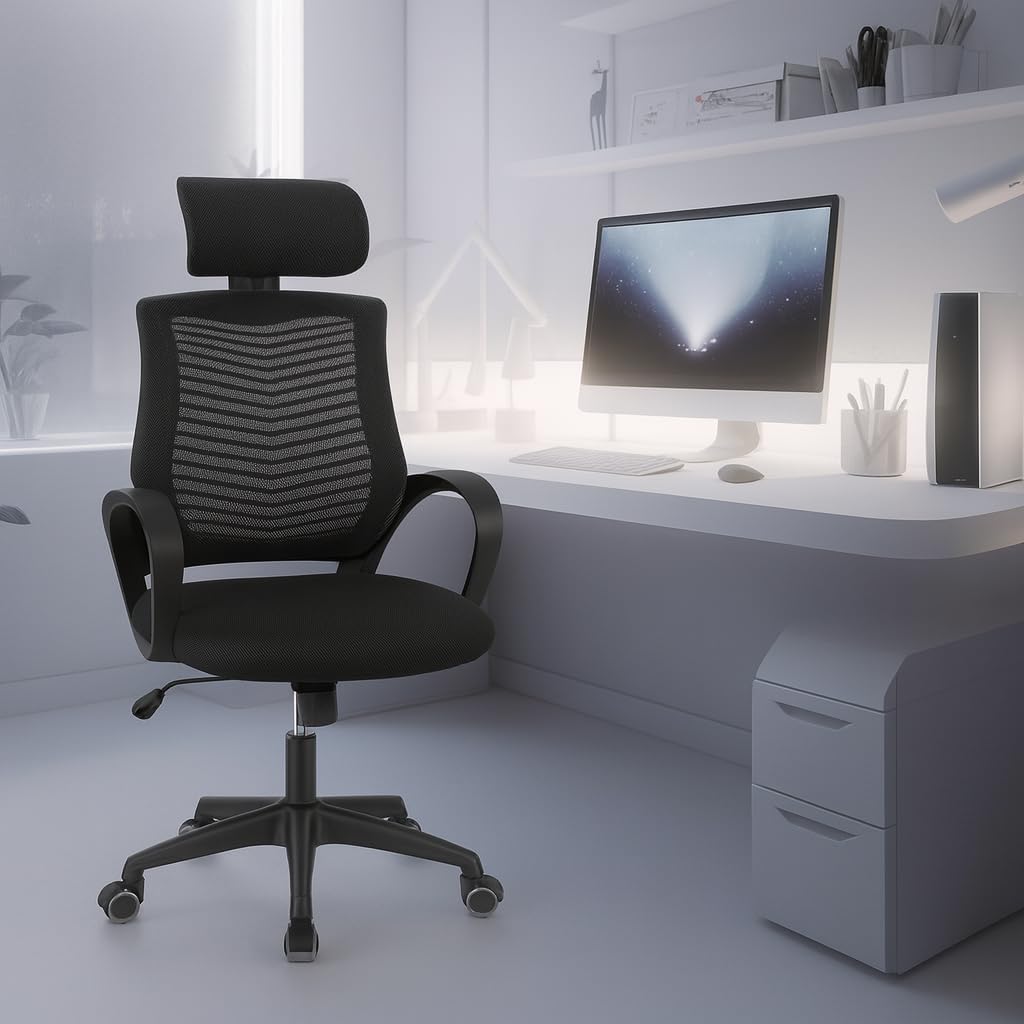 Cadeira de Escritório Ergonômica Diretor Com Apoio de Cabeça