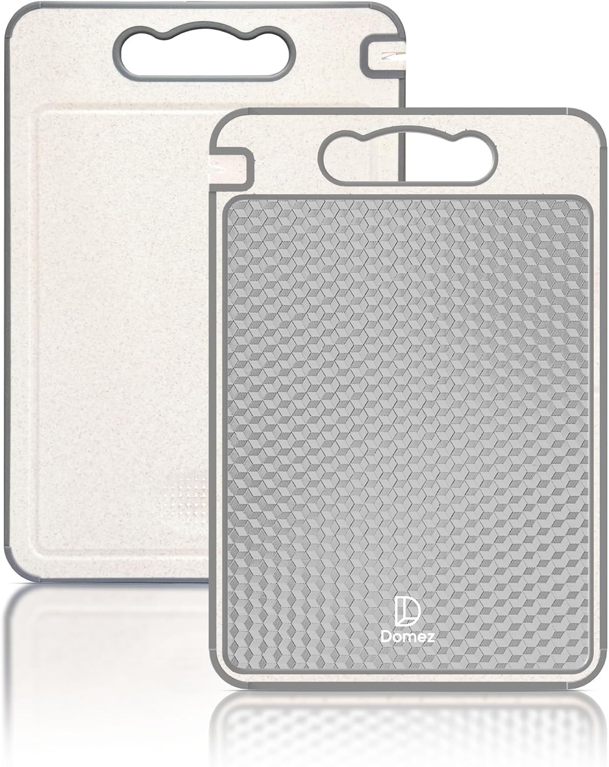 DOMEZ Tábua de Corte Inox Dupla Face Aço Inoxidável e PP para Cozinha