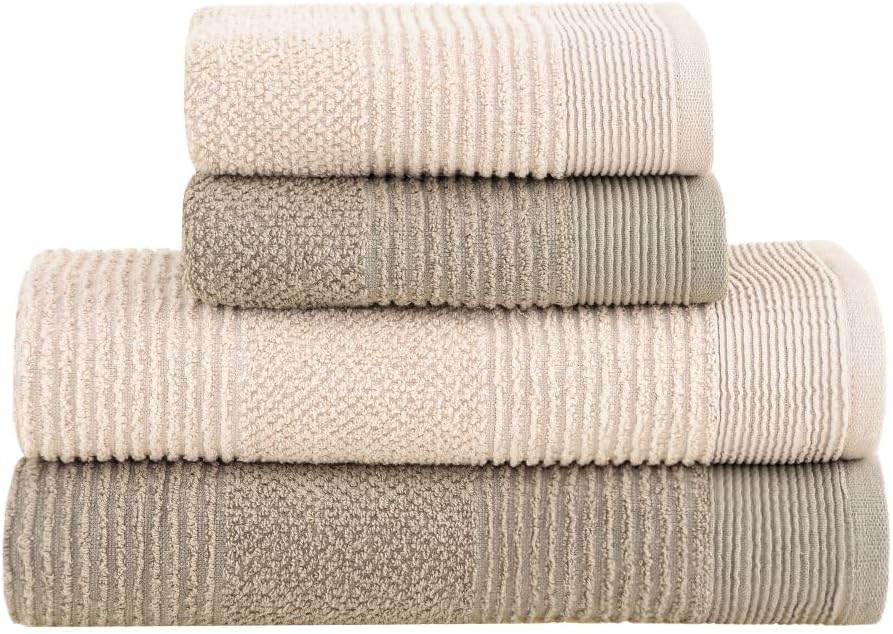 Jogo de Toalhas Buddemeyer Maya Extra Soft Banho Bege/Kaki 4 peças