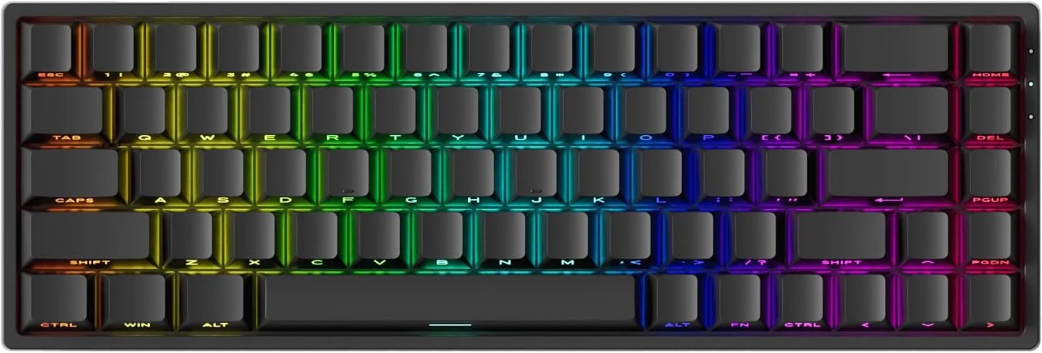 Teclado Magnético Gamer Akko Monsgeek Fun68 RGB Preto 8K Switch Akko Glare Linear Hall Eff