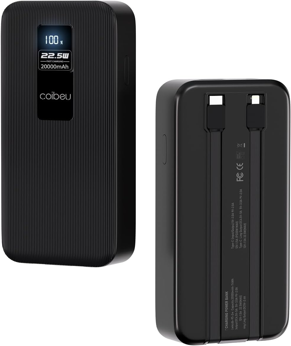 Power Bank, Carregador Portatil, 20000mAh, 22.5W, Display Digital