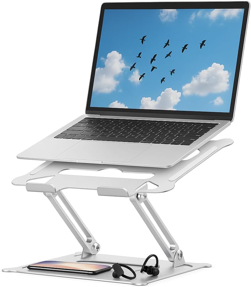 Suporte para Notebook em Aço Carbono Apoio Ajustável até 17.3" (10KG) Home Office e Estudo