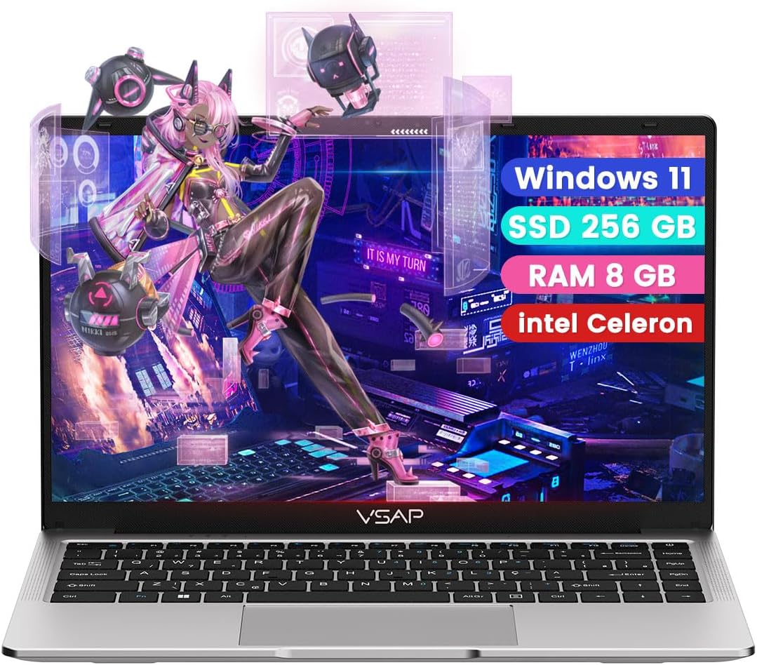 Notebook Intel Celeron 8gb Ram 256 Gb Ssd Laptop 1920x1080 FHD 14in