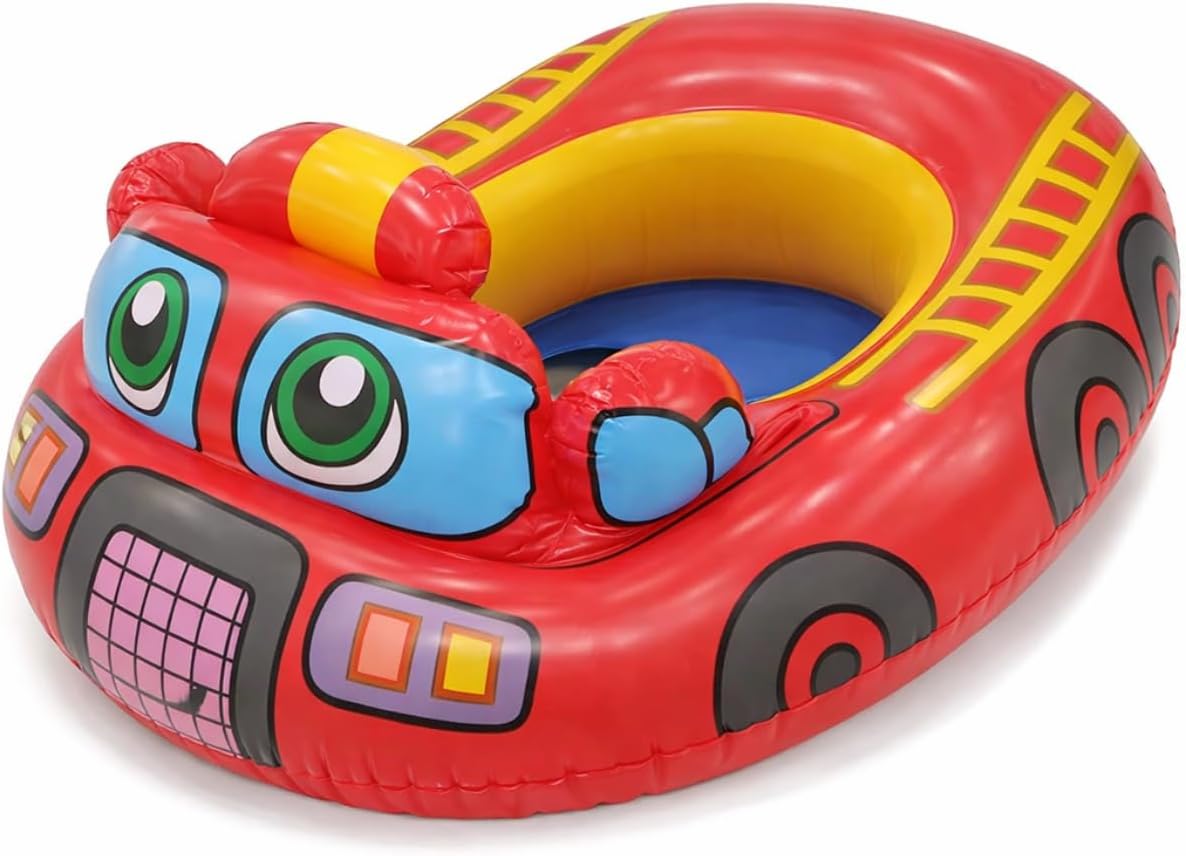 Boia Inflável Infantil com Assento Bombeiro para Piscina e Praia — PVC Reforçado até 25kg
