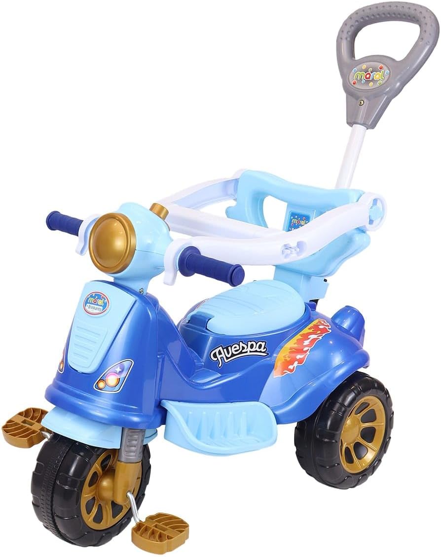 Maral Triciclo Avespa Azul Wheels – Passeio e Pedal Infantil, Plástico, Idade a Partir de 