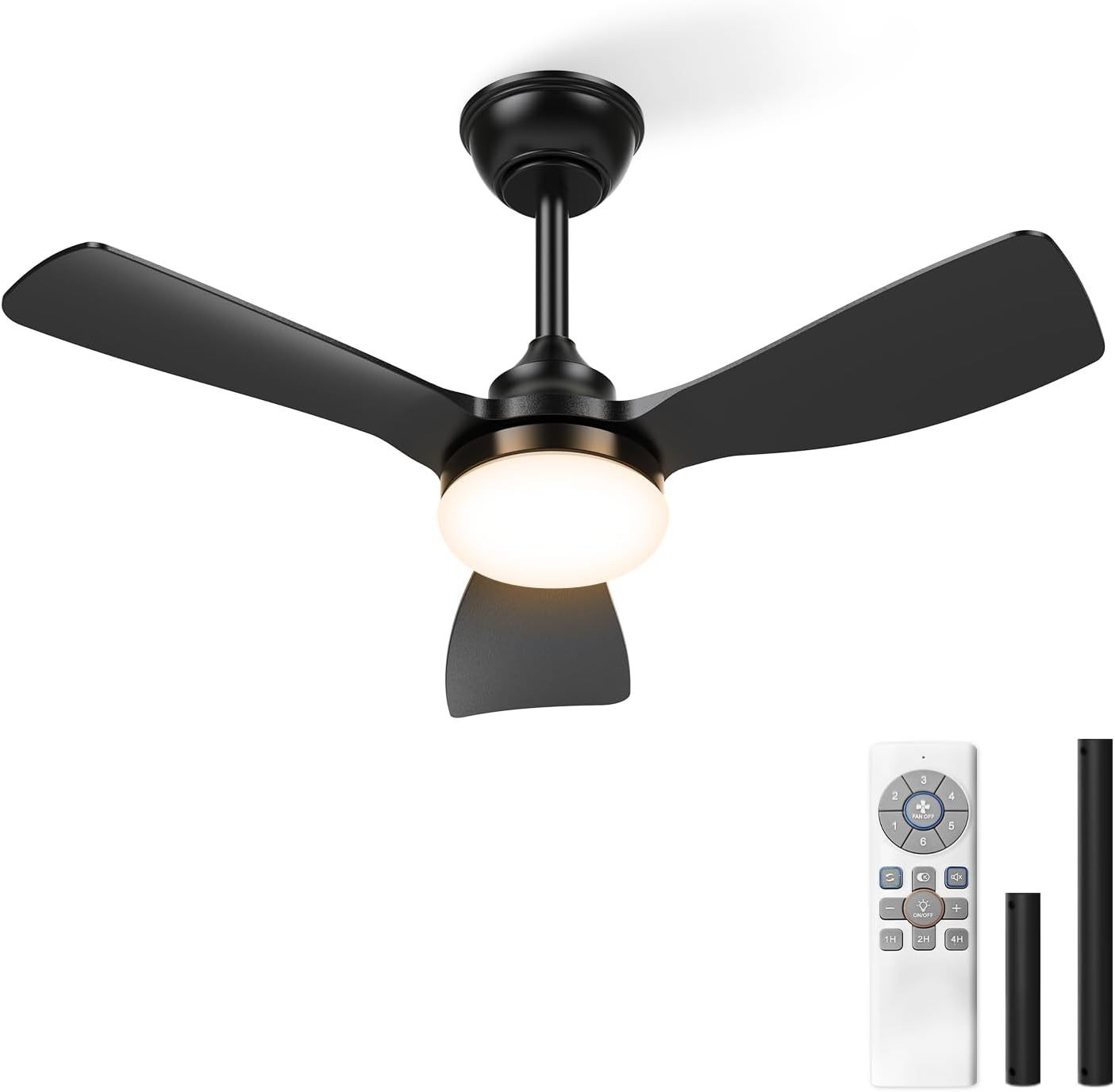 Ventilador de Teto BLDC 36 Pol. Preto com Controle Remoto